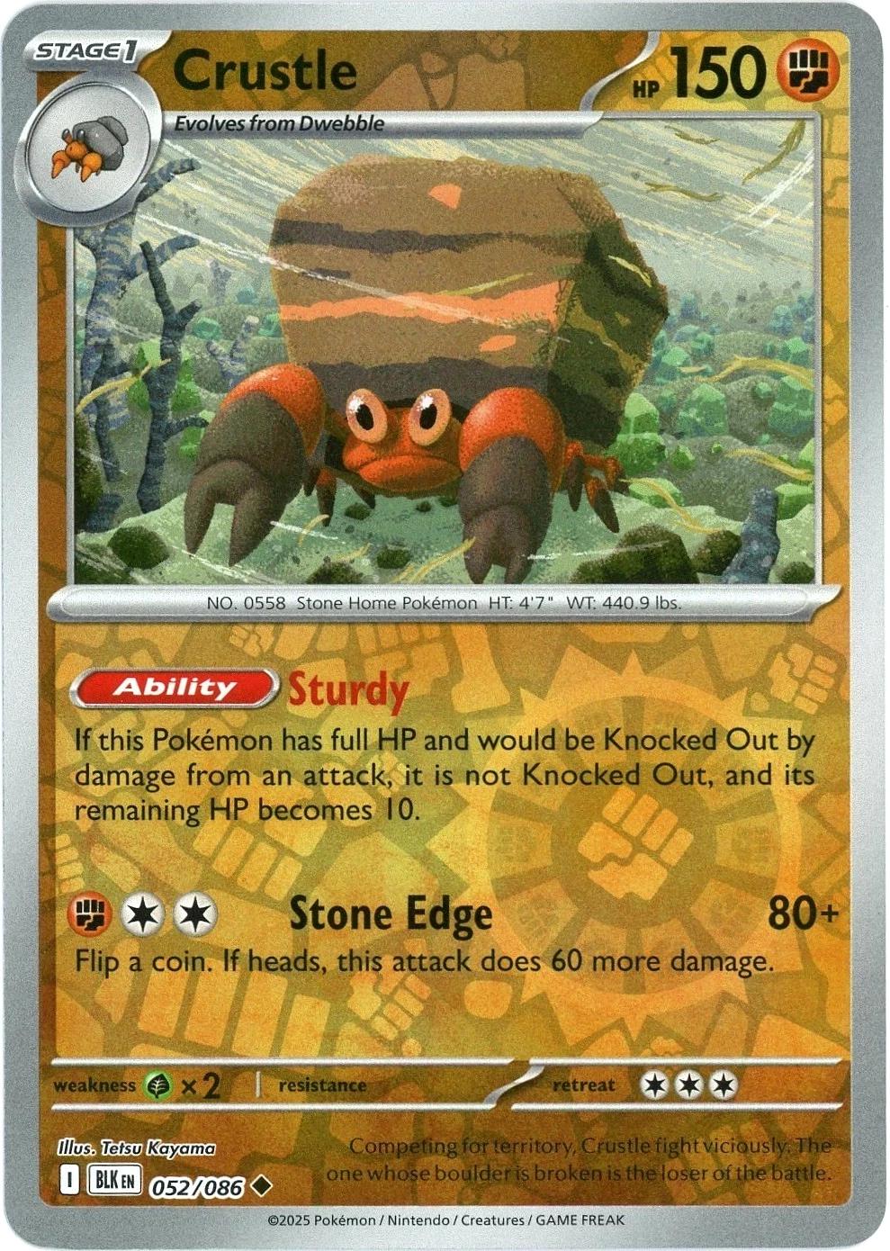 Black Bolt Crustle [Reverse] Pokémon card